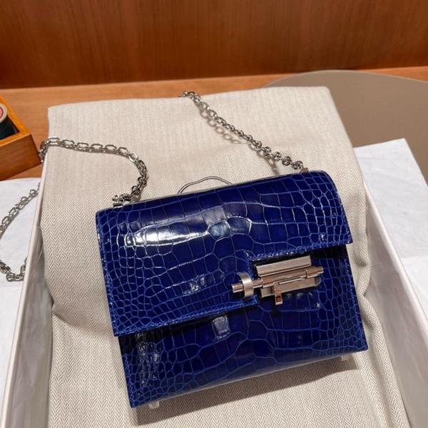 Hermes Verrou 17 Allligator Blue Electric PHW